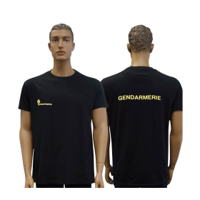 Tee Shirt MC Coton Imprimé GENDARMERIE Noir